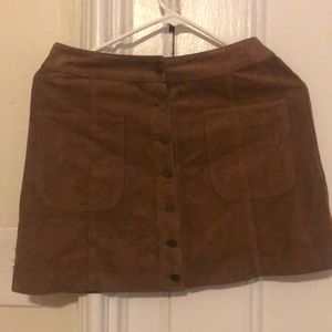 Farrow Suede Button up Skirt